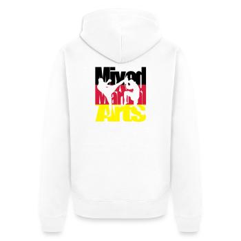 Mixed Martial Arts Deutsch - Unisex Premium Bio Zip Hoodie - Weiß - Hinten - Thijin (182cm)