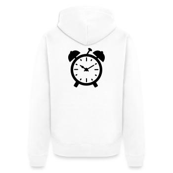 wecker uhr - Unisex Premium Bio Zip Hoodie - Weiß - Hinten - Thijin (182cm)
