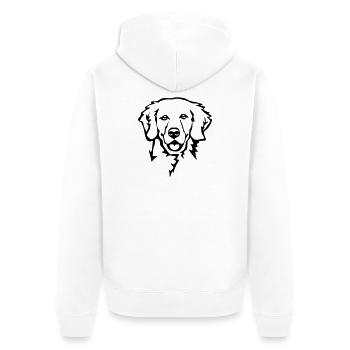 Golden retriever head - Unisex Premium Organic Zip Hoodie - white - Back - Thijin (182cm)