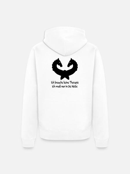 Lüneburger Heide Pferde - Unisex Premium Bio Zip Hoodie - Weiß