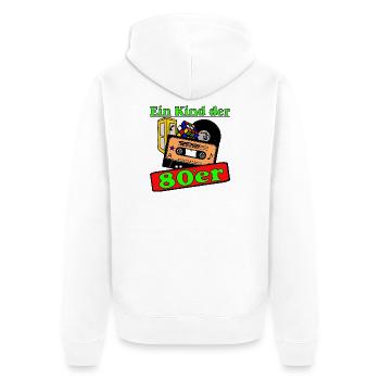 80er Party,Fun Shirt,Ein Kind der 80er (25) - Unisex Premium Bio Zip Hoodie - Weiß - Hinten - Thijin (182cm)