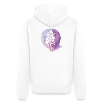 Purple Watercolor Dancer Silhouette - Unisex Premium Organic Zip Hoodie - white - Back - Thijin (182cm)