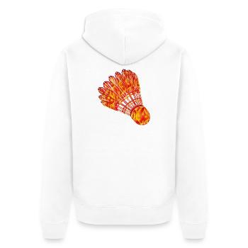 Badminton Badminton Fire Dessin - Veste à capuche bio Premium Unisexe - blanc - Dos - Thijin (182cm)