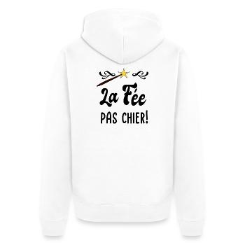 La fée pas chier! - Veste à capuche bio Premium Unisexe - blanc - Dos - Thijin (182cm)
