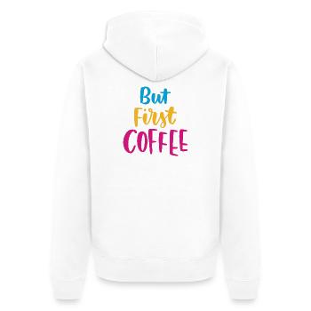 Mais premier café - Veste à capuche bio Premium Unisexe - blanc - Dos - Thijin (182cm)