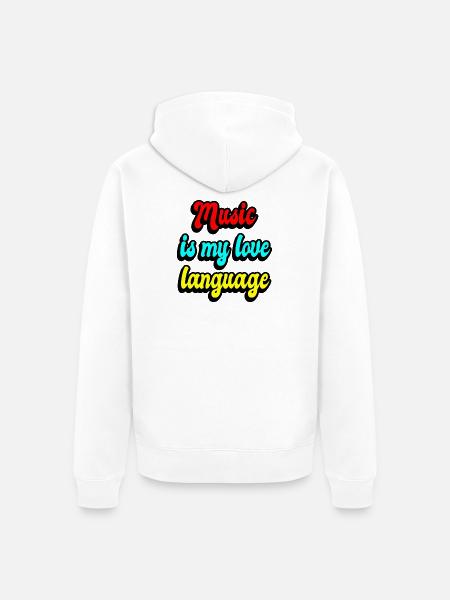 Music is my love language - Unisex Premium Organic Zip Hoodie - white