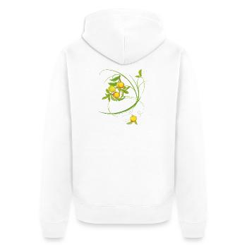 Peaches, fruit - Unisex Premium Organic Zip Hoodie - white - Back - Thijin (182cm)
