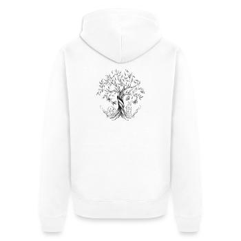 Drawing tree of life, rabbits, butterflies - Unisex Premium Organic Zip Hoodie - white - Back - Thijin (182cm)