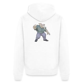 The Human Elephant - Unisex Premium Organic Zip Hoodie - white - Back - Thijin (182cm)