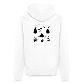 La vie en camping - Veste à capuche bio Premium Unisexe - blanc - Dos - Thijin (182cm)