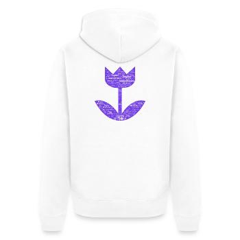 ALLES GUTE ZUM GEBURTSTAG. ALLES GUTE ZUM GEBURTSTAG. JAHRESTAG. - Unisex Premium Bio Zip Hoodie - Weiß - Hinten - Thijin (182cm)