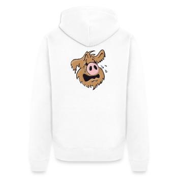Chien cochon hurlant - Veste à capuche bio Premium Unisexe - blanc - Dos - Thijin (182cm)