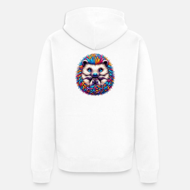 Igel - Unisex Premium Bio Zip Hoodie - Weiß