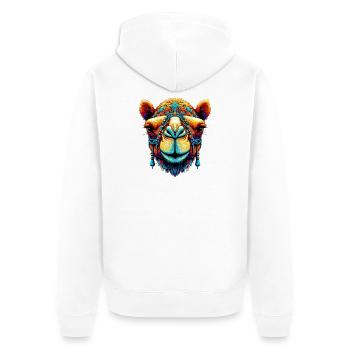 Camel - Unisex Premium Organic Zip Hoodie - white - Back - Thijin (182cm)