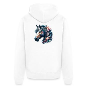 Cheval - Veste à capuche bio Premium Unisexe - blanc - Dos - Thijin (182cm)