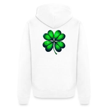 Four-leaf clover - Unisex Premium Organic Zip Hoodie - white - Back - Thijin (182cm)
