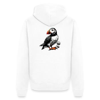Papageitaucher - Unisex Premium Bio Zip Hoodie - Weiß - Hinten - Thijin (182cm)