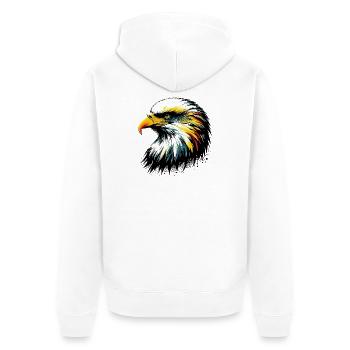 Eagle - Unisex Premium Organic Zip Hoodie - white - Back - Thijin (182cm)