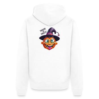 halloween, fêter halloween, happy halloween - Veste à capuche bio Premium Unisexe - blanc - Dos - Thijin (182cm)