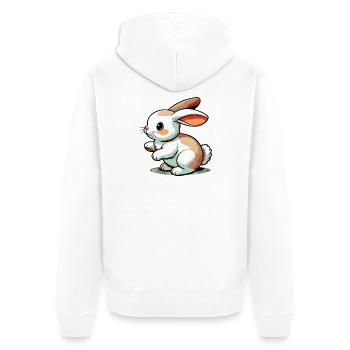 Lapin - Veste à capuche bio Premium Unisexe - blanc - Dos - Thijin (182cm)