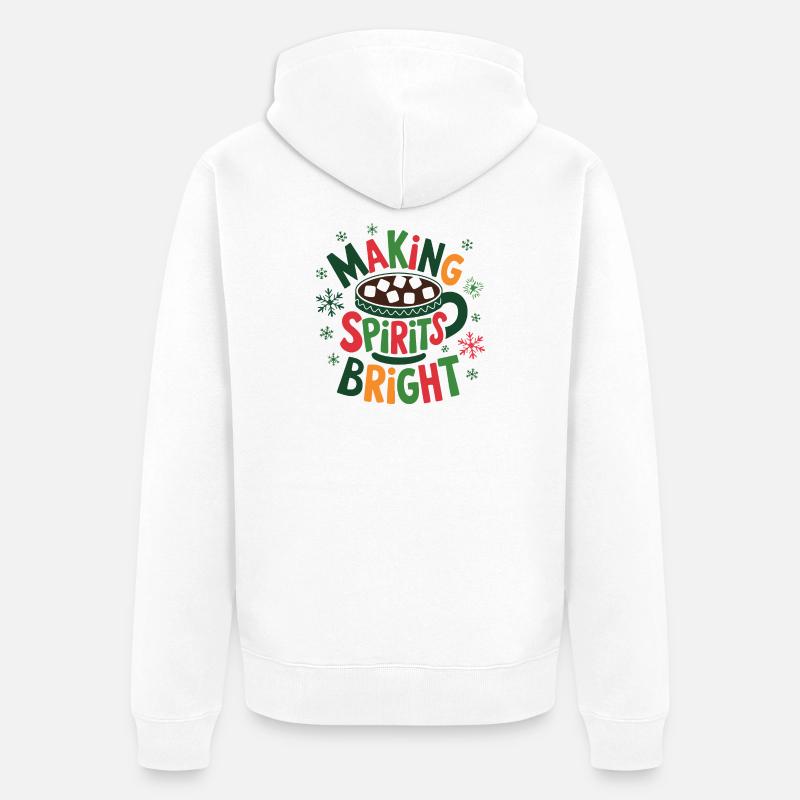 Fabrication de spiritueux Bright Cocoa - Veste à capuche bio Premium Unisexe - blanc