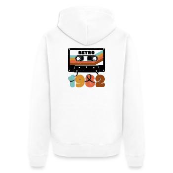 Rétro des années 1980 Boho Cassette T-Shirt Design - Veste à capuche bio Premium Unisexe - blanc - Dos - Thijin (182cm)