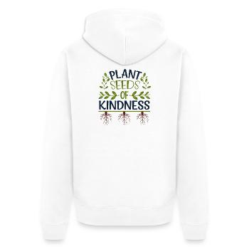 Plant Seeds of Kindness - Unisex Premium Organic Zip Hoodie - white - Back - Thijin (182cm)