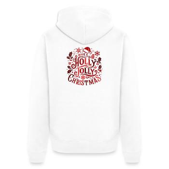 Holly Jolly Christmas Motif - Unisex Premium Bio Zip Hoodie - Weiß - Hinten - Thijin (182cm)