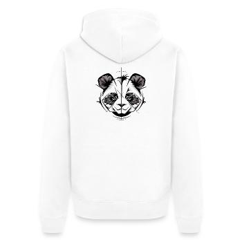 Panda Zeichnung Tattoo Skizze comic cartoon Koala - Unisex Premium Bio Zip Hoodie - Weiß - Hinten - Thijin (182cm)