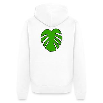 Monstera Plant - Unisex Premium Organic Zip Hoodie - white - Back - Thijin (182cm)