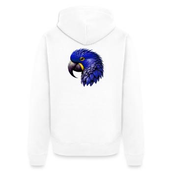 Papagei - Unisex Premium Bio Zip Hoodie - Weiß - Hinten - Thijin (182cm)