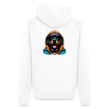 Chien - Veste à capuche bio Premium Unisexe - blanc - Dos - Thijin (182cm)