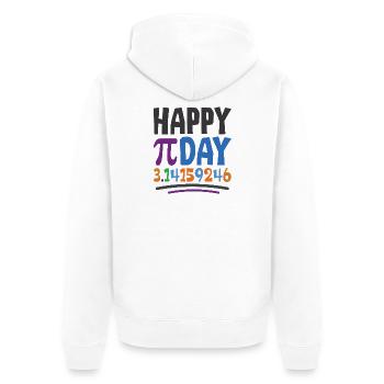 Frohen Pi Tag - Unisex Premium Bio Zip Hoodie - Weiß - Hinten - Thijin (182cm)