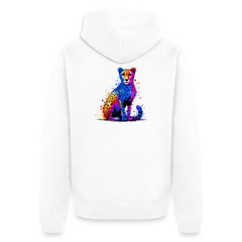 Cheetah - Unisex Premium Organic Zip Hoodie - white - Back - Thijin (182cm)