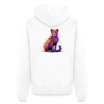 Cheetah - Unisex Premium Organic Zip Hoodie - white - Back - Thijin (182cm)
