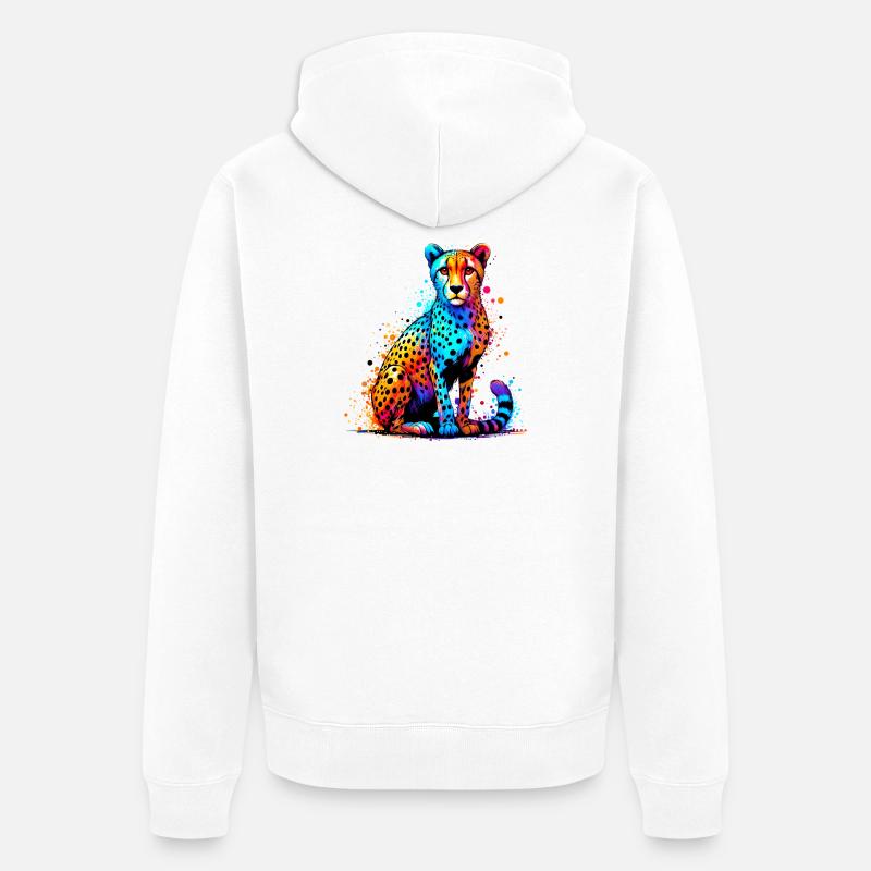 Guépard - Veste à capuche bio Premium Unisexe - blanc