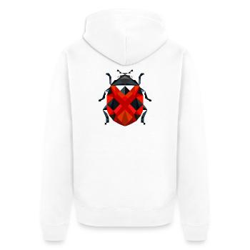 Stilvolle polygonale Marienkäfer-Illustration - Unisex Premium Bio Zip Hoodie - Weiß - Hinten - Thijin (182cm)