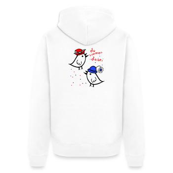 da simmer dabei, Karneval - Unisex Premium Bio Zip Hoodie - Weiß - Hinten - Thijin (182cm)