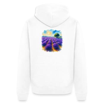 Champ de lavande - Veste à capuche bio Premium Unisexe - blanc - Dos - Thijin (182cm)