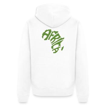 Africa Map Word Art - Unisex Premium Organic Zip Hoodie - white - Back - Thijin (182cm)