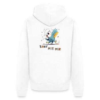 Parrot wants to dance - Unisex Premium Organic Zip Hoodie - white - Back - Thijin (182cm)