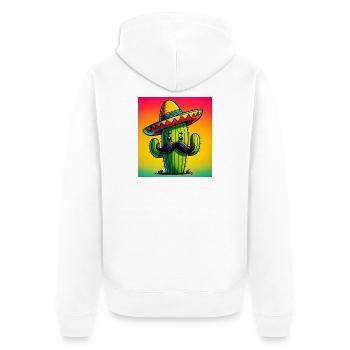 Kaktus - Unisex Premium Bio Zip Hoodie - Weiß - Hinten - Thijin (182cm)