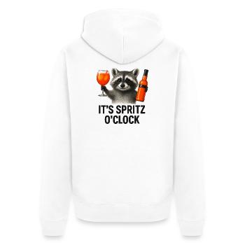 It's Spritz O'Clock Waschbär Party Geschenkidee - Unisex Premium Bio Zip Hoodie - Weiß - Hinten - Thijin (182cm)