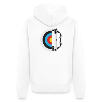 Target Archery Arrow Bow Archer Archery Sport - Unisex Premium Organic Zip Hoodie - white - Back - Thijin (182cm)