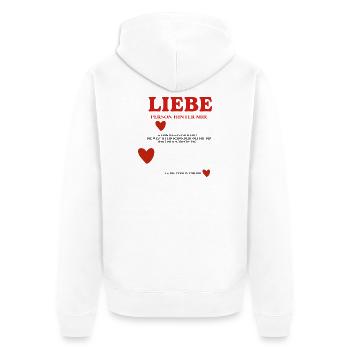 LIEBE Person Hinter mir - Unisex Premium Bio Zip Hoodie - Weiß - Hinten - Thijin (182cm)