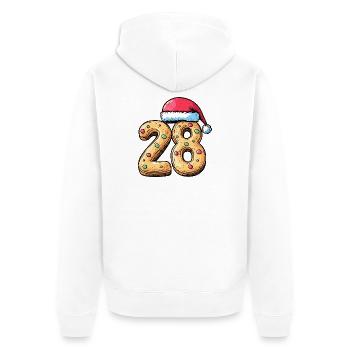 Biscuit de Noël à 28 chiffres - Veste à capuche bio Premium Unisexe - blanc - Dos - Thijin (182cm)
