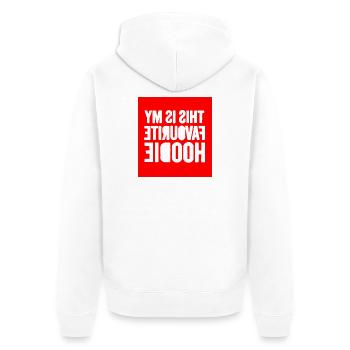 Mein Lieblings-Hoodie-Zitat - Unisex Premium Bio Zip Hoodie - Weiß - Hinten - Thijin (182cm)