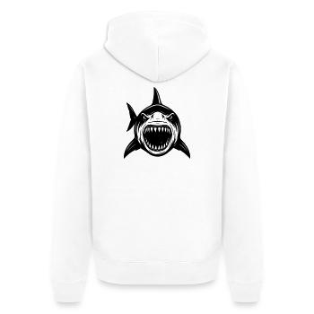 Attaque du grand grand requin blanc - Veste à capuche bio Premium Unisexe - blanc - Dos - Thijin (182cm)