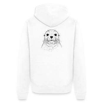 Seal - Unisex Premium Organic Zip Hoodie - white - Back - Thijin (182cm)