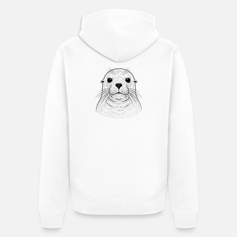 Phoque - Veste à capuche bio Premium Unisexe - blanc
